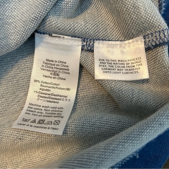 Madewell Denim Tunic Dress Sporty Pull Tie Mock Neck & Two Large Front Pockets - Picture 10 of 13